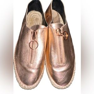 Rose gold espadrille